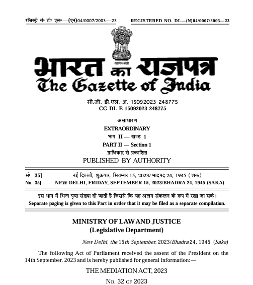 The Mediation Act,&nbsp;2023